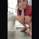 A pretty girl takes a piss and shit on the floor of a public restroom. Poop action is a little off-center of the picture. She spits on her shit before picking it up with some TP. Presented in 720P vertical HD format. About 1.5 minutes.